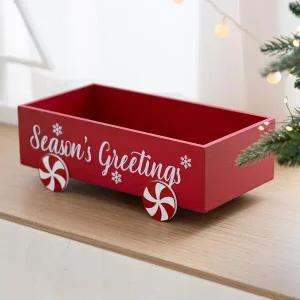 [아트박스]/플라워트리 크리스마스 우드 나무 트레이 달려라 박스 30x15cm