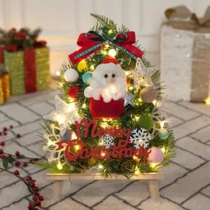 /플라워트리 크리스마스 이젤 미니트리 LED 스노우 산타 40cm 장식