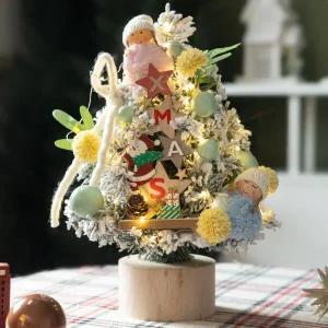 /플라워트리 크리스마스 미니트리 워머 솜사탕 폼폼 양모 30cm