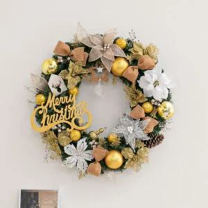 /플라워트리 크리스마스 리스 벽장식 포인꽃 스타 75cm 소품 데코