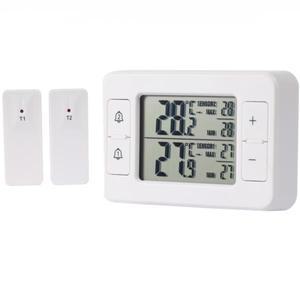 무선 디지털 온도계 고정밀 냉장고 냉동고 온도 모니터 기록 2 온도 센서 알람-40 ℃ ~60 ℃