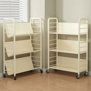 이동식 북카트 북 정리 책꽂이 틈새 잡지 책정리 카트 북카트 80x36x90cm