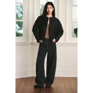 [정품] 자라 자켓 코트 데일리 아웃터 ZARA 리본 퀼팅 재킷 - 블랙