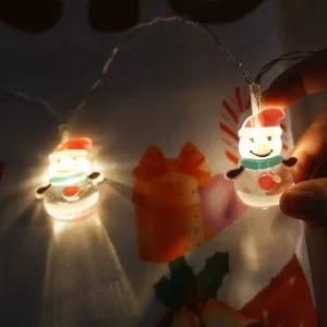 고품질 LED 크리스마스 아크릴캡 건전지전구 가랜드 눈사람 꾸미기 (WCF2805)