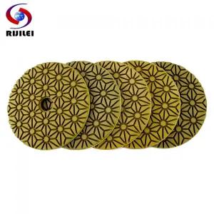 전동드릴광택패드 유막제거 RIJILEI 5개 4인치 다이아몬드 연마 패드 화강암 대리석 연삭 디스크 100mm 젖