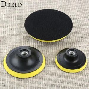 전동드릴광택패드 유막제거 DRELD 1pc 345인치 차량용 M14 백킹 패드 후크 루프 연마 Dia75mm 100mm 125mm