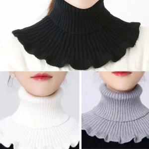 프릴 니트 페이크 목폴라 보온 넥워머