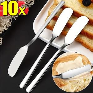 1-10x 스테인레스 스틸 버터 치즈 스프레더 크림 스푼 나이프 용 다용도 항아리 스크래퍼 긁개 홈 주방 가