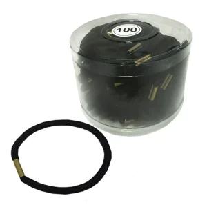 (튼튼)매듭있는 검정고무줄 100P 코사지 헤어밴드머리끈 고무 여성 머리 대용량