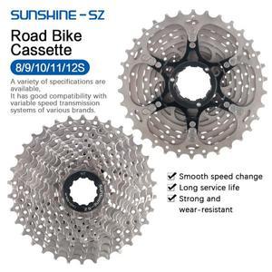 선샤인 로드 바이크 카세트 8 9 10 11 12단 자전거 스프라켓 25T 28T 30T 32T 34T 36T K7 스피드 래칫 사이