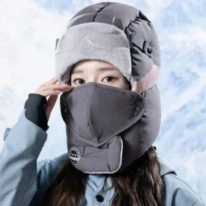 남녀공용 패딩 귀달이 방한모자 넥워머 마스크 일체형