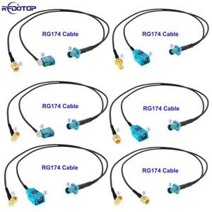 RG174 케이블 Fakra Z Male - & 1x SMA Male/Female 커넥터 Y 타입 스플리터 GPS 안테나 연장 코드 1개