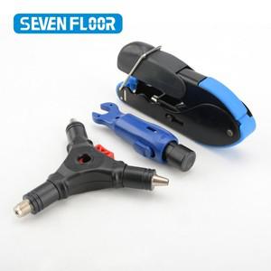 동축 케이블 잠금 도구 RG59 RG6 와이어 스트리퍼 크림퍼 키트(10피스 F 압축 커넥터 및 미니 소형 렌치 포