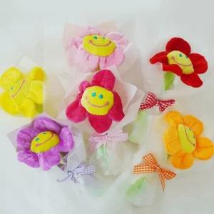 초미니 스마일 한송이 인형 꽃다발 6color (유치원 어린이집 생일 축하 졸업 저렴한