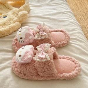 털슬리퍼 헬로키티 여성슬리퍼 털실내화 겨울실내화 뽀글이