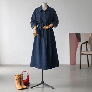 (안나앤플러스) A. 위즈 스트링 데님 원피스[드레스D0908H01] 빅사이즈