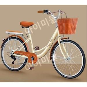 바구니 자전거 클래식 여성용 22인치 1단 레트로 자전거