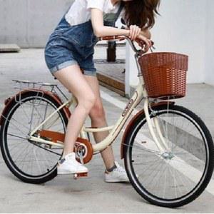 클래식자전거 여성 22인치 출퇴근 바구니 장보기 마실용