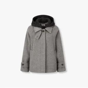 스튜디오 톰보이 니트후드 포인트 울 숏코트 9175413993 738411