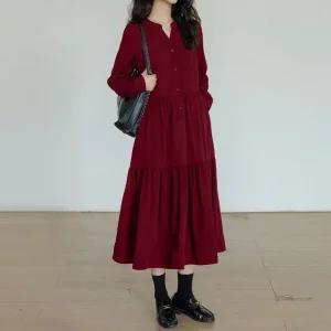 티아나 원피스 셔링 긴팔 롱원피스