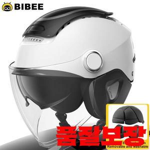 BIBEE 남녀공용 전기 자전거 헬멧 따뜻한 오토바이 3/4 오픈 페이스 듀얼 렌즈 제트 스쿠터 하프 겨울