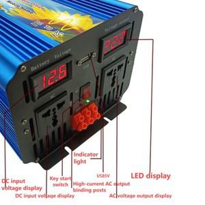 3KW 12V 24V 36V 48V 60V 72V 96V에서 110V 220V로 변환하는 태양광 순수 정현파 인버터, 지능형 온도 제