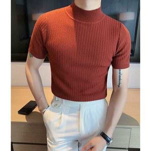 반팔 반목티 남자 모크넥 모달 반목폴라티 니트 폴라티