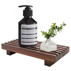 카운터 비누 접시 디스펜서 홀더용 소형 주방 싱크대 트레이 욕실 장식용 나무 라이저 스탠드 농가 받침대 액세서리 배니티 장식