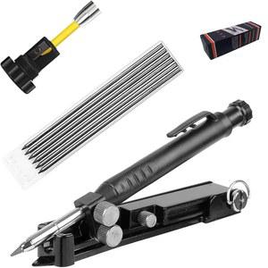 MYLEUS 다기능 스크라이빙 도구 - DIY 목공용 업그레이드된 건설용 연필, 깊은 구멍 연필이 있는 알루미늄 합금 스크라이버 도구, 라인 메이커 측정