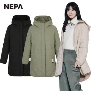 네파 여성 써모 퍼프 후디 퀼팅 롱 패딩 자켓 7J60962