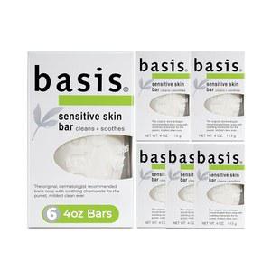 바디 핸드 페이스용 베이스 민감성 스킨 바 비누 카모마일과 알로에 베라 용 무향 4온스 6팩