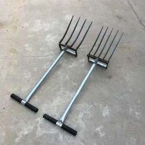 로타리삽 마늘 수확 삼지창 포크 도구 4톱니 농기구 생강