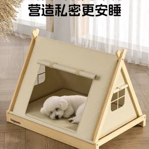 고양이 텐트 숨숨집 하우스 고양이텐트 쿠션 침대 반려견 원목