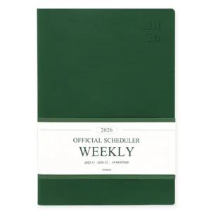 인디고 다이어리 2026 오피셜 빅 위클리 스케줄러 (그린)플래너 직장인 스케쥴 26년도 수첩