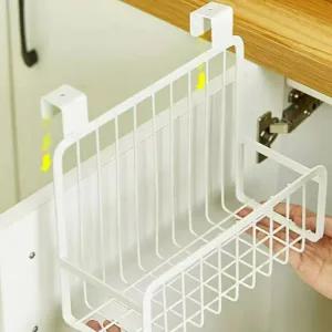 싱크대 수납 선반 걸이식 씽크대 정리대 주방 수납 선반 정리 양념통 문걸이 수납함 다용도 거치대 문짝