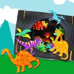 [셀러허브]초등미술 공룡 그림 입체 종이액자 만들기 4개 A01992 (S31259844)