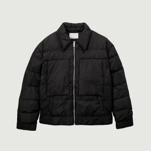 행텐 남성 라이트 다운 퀼팅 트러커 자켓 블랙