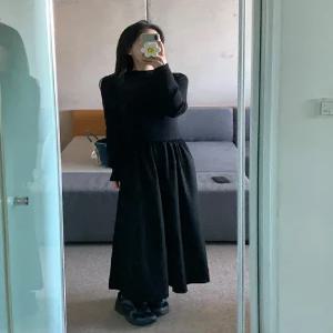 리올라 반목 스판 니트 밴딩 롱원피스 (one color)