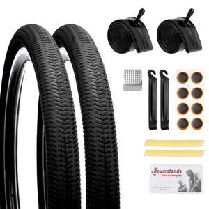 2팩 20인치 95인치 산악 자전거 타이어 세트 접이식 교체 펑크 방지 타이어 20 75 125인치 내부 튜브 자전거 오프로드 자전거용 수리 도구 키트