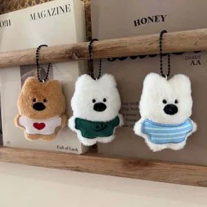 티셔츠 강아지 인형키링 댕댕이 3형제 열쇠고리 가방고리 엔드 티셔츠입은 백곰곰 강아지 도그