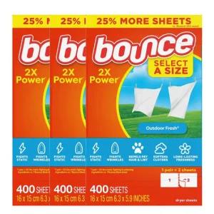 바운스 드라이시트 건조기시트 400매x3개 섬유유연제 아웃도어후레쉬 국내발송