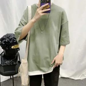 레이어드 박스티 기본티셔츠 빅사이즈티 라운드기본티