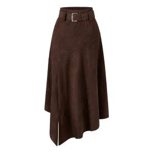 [GGPX]스웨이드 벨티드 롱 스커트 (GPDWH004D)