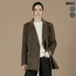 여성 헤링본 핸드메이드 울 블레이저