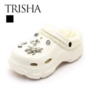 지비츠 장식 EVA 통굽 퍼슬리퍼 샌들 BKCA_BEAR