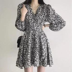 [하프클럽/셀러허브_여성트랜드패션]ONM 플라워 랩 플레어 미니 원피스 HH-L02