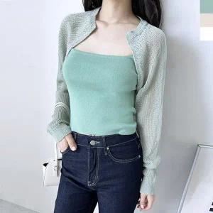 [하프클럽/셀러허브_여성트랜드패션]ONM 여성 카디건 썸머니트 긴팔 볼레로