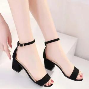 여성 데일리 스웨이드 스트랩 샌들 펌프스힐 3컬러 여자구두 여성샌들 스트랩샌들 데이트룩 하이힐샌들