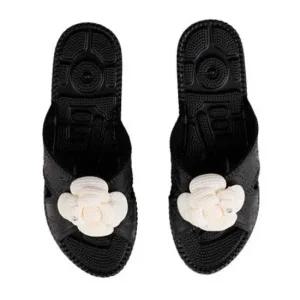 인기상품 실내화 지압 플라워 거실화 블랙 슬리퍼 가벼운 [WFJ7K1Y_251029]