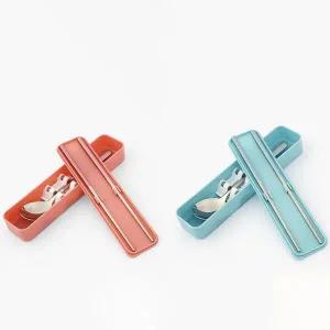 휴대용 수저 2종세트 숟가락 등산용 학생 스텐